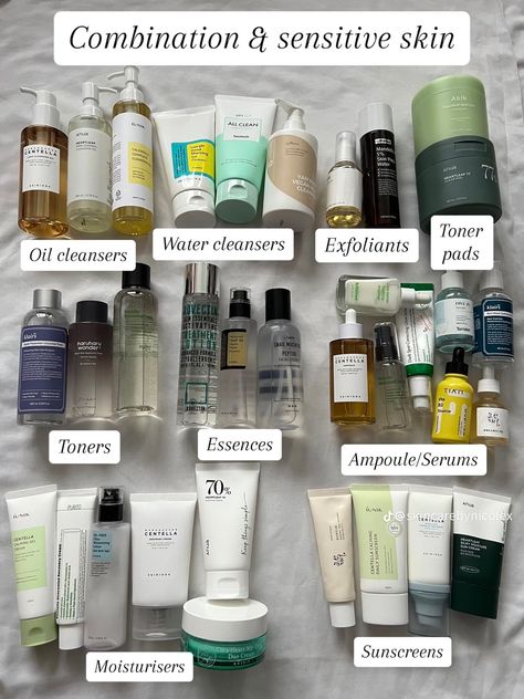 Acne Skin Routine, Dry Acne Prone Skin, Skincare For Combination Skin, Sensitive Skincare, Sensitive Skin Care Routine, Sensitive Acne Prone Skin, Korean Skin Care Secrets, Haut Routine, Acne Prone Skin Care