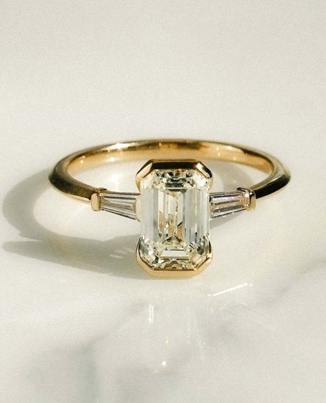 Emerald cut engagement