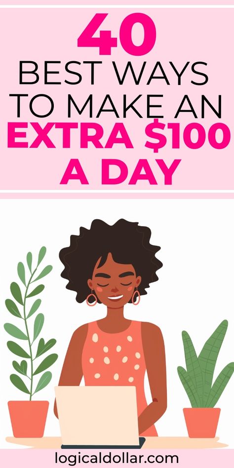 Discover simple ways to make $100 a day with our comprehensive guide. Whether you're looking for online jobs or creative side hustles, we have the tips you need to succeed. Ideal for anyone needing to boost their income quickly and efficiently. Legit online jobs | Make extra money on the side | Part time jobs for extra money | Side jobs to make money | Ideas to make money from home | Side hustle ideas from home | Lucrative side hustles | Online side hustles | Make money | Work from home jobs | S Legit Ways To Make Extra Money Work From Home Jobs, Legit Money Making Online, Easy Side Jobs To Make Money, Weekend Side Hustles, Side Hassle Money, Online Side Hustle Extra Money, Legit Side Jobs Extra Money, Starting A Side Hustle, Money Making Side Hustles