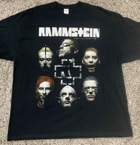 Rammstein Vintage Style Graphic Tee $13.17 – $22.37 This t-shirt is Made To Order, one by one printed so we can control the quality. We use newest DTG Technology to print on to T-Shirt. Black Metal Fashion, Band Outfits, Black Tees, Style Graphic Tee, Metal T Shirts, Metal Clothing, Black T Shirts, Black Graphic Tees, Cheap T Shirts