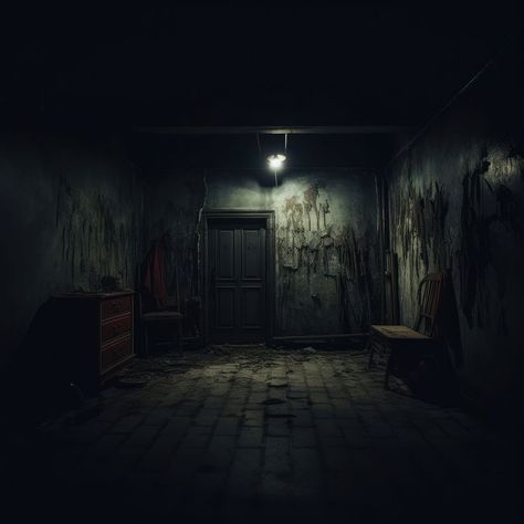 Horror Game Environment, Basement Reference, Creepy Room Aesthetic, Horror Basement, Scary Bedroom, Horror Lighting, Abandoned Basement, Horror Room Ideas, Scary Basement