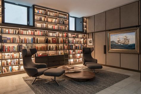 6-Ideas-For-A-Luxury-Home-Library-01 6-Ideas-For-A-Luxury-Home-Library-01 Luxury Home Library, Modern Home Library, Home Office Library, Contemporary Home Office, Library Room, Library Office, Modern Office Design, Home Library Design, Casa Vintage