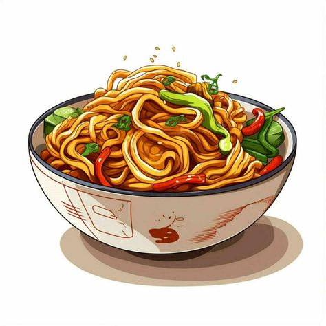 Noodles 2d vector illustration cartoon in white background Noodles Images, Noodle Doodle, Noodle Art, Artsy Background, Food Doodles, Watercolor Quote, Food Cartoon, Food Illustration Art, Asian Noodles