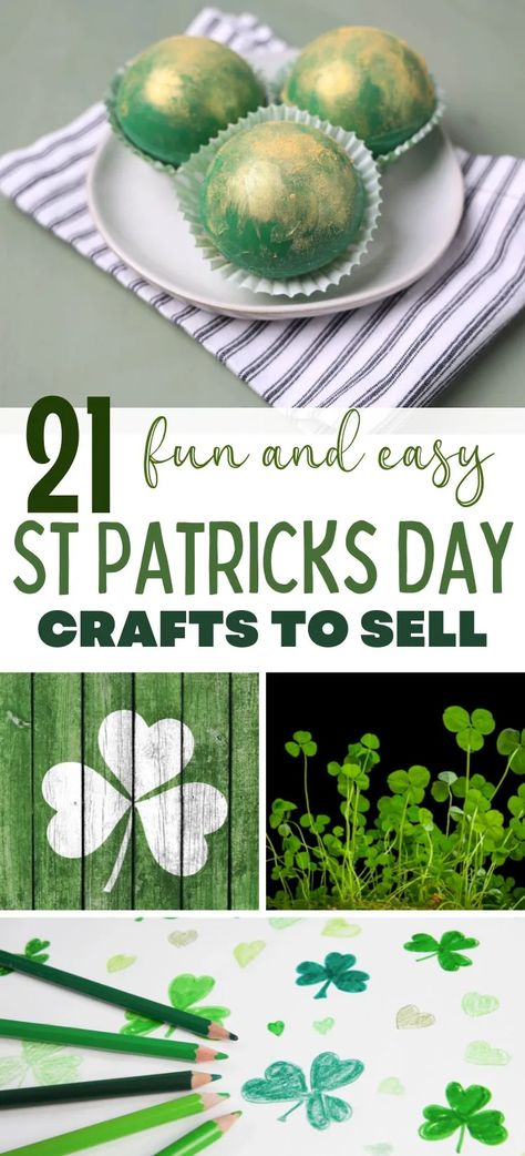 21 St Patrick's Day Crafts To Sell St Patrick's Day Diy, St Patricks Day Craft Adults, Irish Crafts For Adults, St Patrick’s Diy Crafts, St Pats Day Crafts, St Patricks Day Wooden Crafts, St Patricks Crafts For Adults, March Craft Ideas For Adults, St Patrick's Day Crafts For Adults