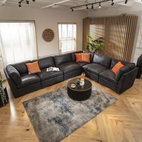 Black sofa living room