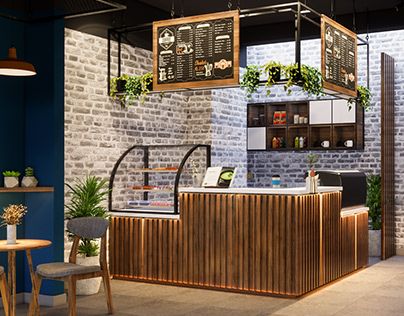 Coffee Shop Entrance Design, Small Coffee Shop Bar Design, Coffee Shop Interior Design Industrial, Coffee Bar Industrial Design, Coffee Shop Home Decor, Drinks Shop Design, Retail Coffee Shop, Coffee Bar Design Cafe Ideas, Cafe Interior Design Wood