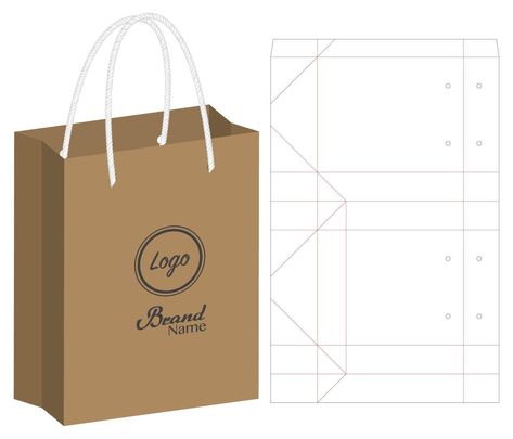 Paper Bag Design Packaging, Packaging Bag Design, Paper Bag Template, Bag Packaging Design, Packaging Paper Bag, Paper Bag Packaging, Gift Bag Templates, Shoping Bag, Small Paper Bags