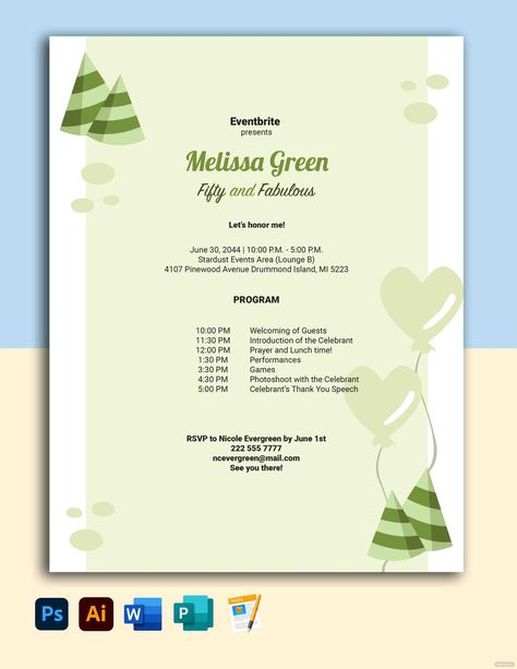 1st Birthday Party Program Flow, 50th Birthday Program Ideas, 60th Birthday Program Flow, Party Program Template, Debut Program Flow, Birthday Party Program, Program Flow, Party Agenda, Debut Program