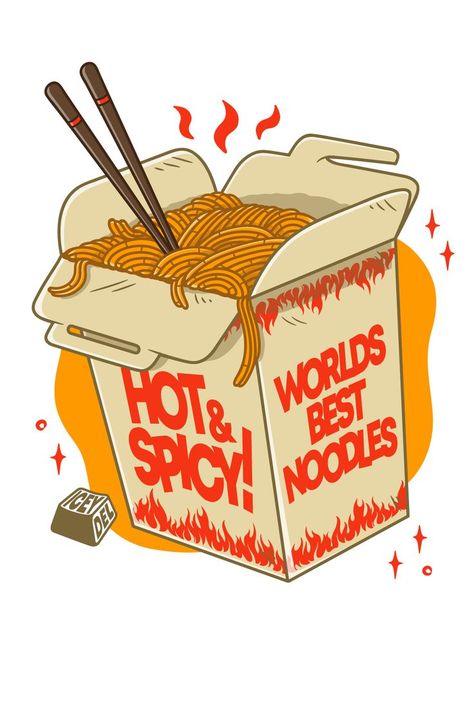 Take out Noodles Drawing Illustration | Illustrated by @iceydel Take Out Noodles, Noodles Drawing, Burger Drawing, Diy Beer Pong Table, Noodle Art, Food Illustration Design, Bag Illustration, Food Artwork, Food Cartoon