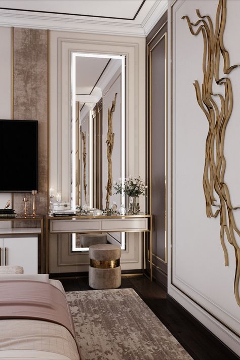 Dressing Table Ideas, Modern Dressing Table Designs, Modern Dressing Table, Dressing Table Decor, Luxurious Interior Design, Bedroom Interior Design Luxury, Dressing Table Design, Wardrobe Interior Design, Bedroom Dressing Table