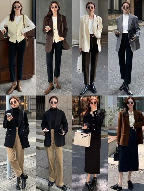 Korean Business Casual For Women, Japan Work Outfit Women, London Office Outfit Winter, Destined To You Kdrama, Autumn Smart Casual Women, Working Outfit Korean, Formal Korean Outfits For Women, Korean Business Outfits, Smart Chic Outfit Women