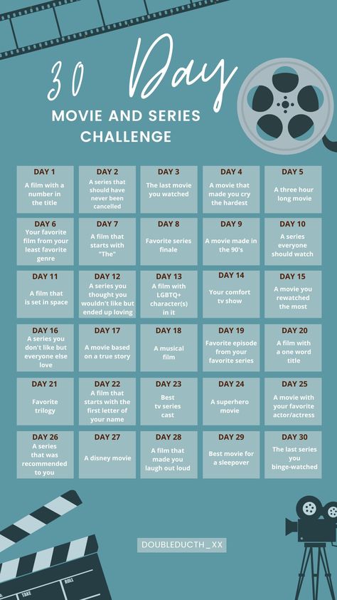 2024 Movie Challenge, Monthly Challenge Ideas Fun, 30 Day Challenge Instagram, Movie Challenge List, Disney Movie Challenge, 30 Day Movie Challenge, Movie And Series, Movie Watchlist, Social Media Contest