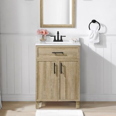 24 Inch Vanity, 24 Inch Bathroom Vanity, Engineered Stone Countertops, Small Bathroom Sinks, Floor Bathroom, Small Bathroom Vanities, Brown Bathroom, Single Sink Bathroom, Bathroom Size