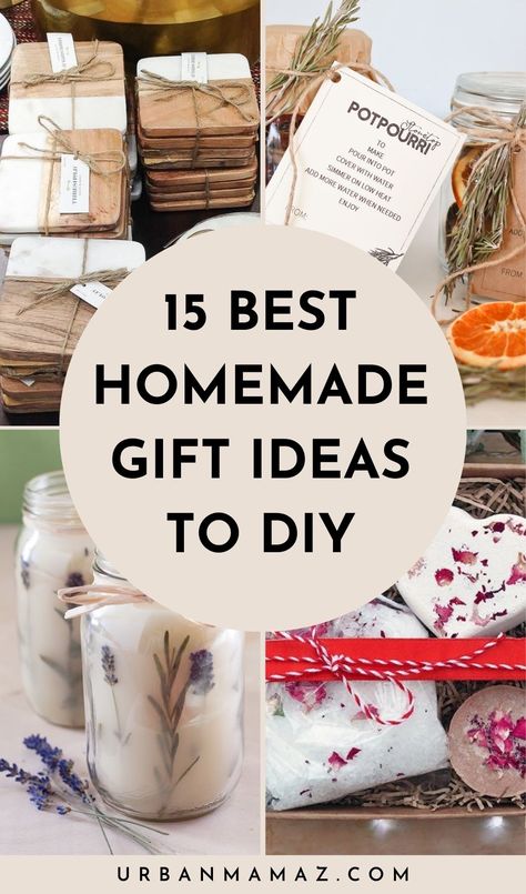 Looking for the best homemade gift ideas to DIY? Check out this list of 15 best DIY gift ideas that everyone will love. Gift Basket Of Homemade Items, Homemade Gifts People Love, Diy Gifts For Anyone, Best Diy Crafts To Sell, Rustic Crafts To Make And Sell, Gifts Homemade Diy, Simple Craft Gift Ideas, Homemade Gift Ideas For Parents, Homemade Gift For Christmas