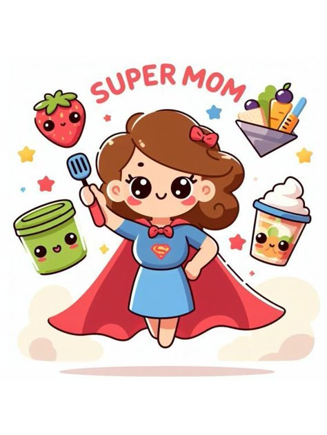 Celebrate your superhero mom with 🦸‍♀️ 30 Super Mom-inspired Mothers Day Drawings Ideas. These loving tributes are perfect for kids who want to express their adoration through creative art that honors her strength and love. Happy Mama Day, Mothers Day Drawing For Kids, Drawings For Mothers Day Art, Mom Birthday Drawing, Mother Cartoon Drawing, Mothers Day Drawings Ideas Mom, Mothers Day Drawings Ideas Art Projects, Adorable Drawings Kawaii, Super Mom Illustration