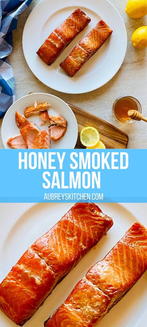 This honey smoked salmon is the perfect balance of luxurious honey and delicious smoke flavor. The perfect centerpiece for your smoked salmon charcuterie board, appetizer or dinner. Easy smoked salmon recipe you will make again and again! Smoked Honey Salmon Recipes, Treager Salmon Recipes, Traeger Grill Recipes Salmon, Treager Smoked Salmon Recipes, Salmon Brine For Smoker, Salmon On Pellet Smoker, Fish Brine For Smoker, Salmon On Smoker Grill, Smoked Salmon Recipes Smokers