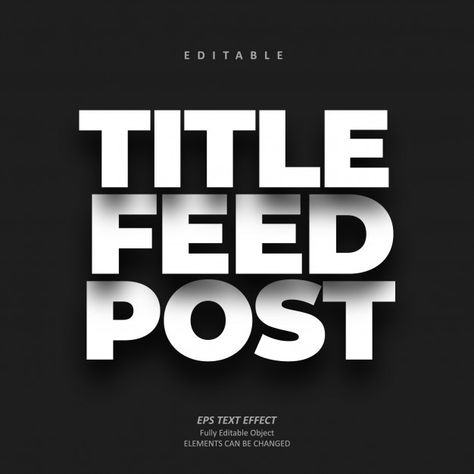 Shadow title feed post text effect edita... | Premium Vector #Freepik #vector #education #typography #marketing #font Premium Typography Design, Corporate Fonts Typography, Creative Text Layout, Text Title Design, Text Only Design, Text Creative Ads, Simple Text Design, Corporate Typography Design, Best Typography Design