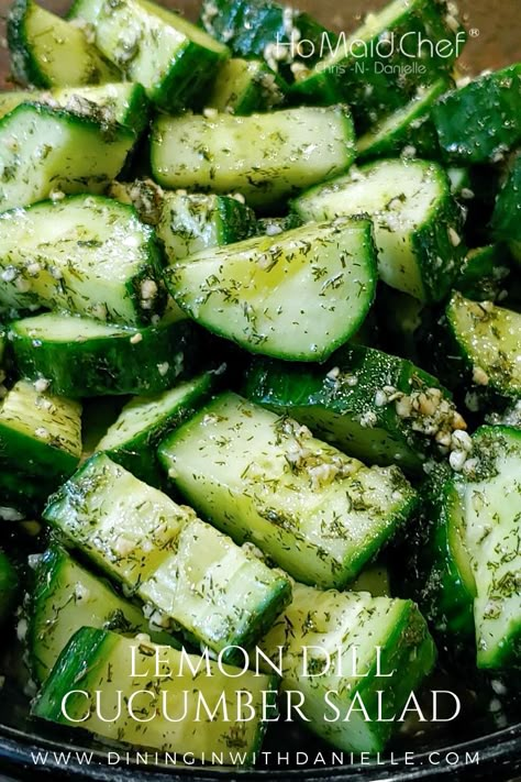 Lemon Dill Cucumber Salad Light Bbq Side Dishes, Cucumber With Dill Salad, Dill And Cucumber Salad, Side Dishes With Cucumbers, Cucumber And Dill Recipes, Cucumber Balsamic Salad, Cooking With Cucumbers, Lemon Dill Salad, Dill Side Dishes