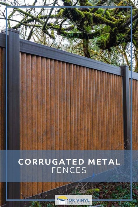 NA Corrugated Tin Fence, Welded Fence Ideas, Metal Fence Panels Ideas, Corrugated Metal Fence Ideas, Metal Panel Fence Ideas, Pvc Fencing Ideas, Outdoor Fencing Ideas, Modern Fencing Ideas, Painting Corrugated Metal