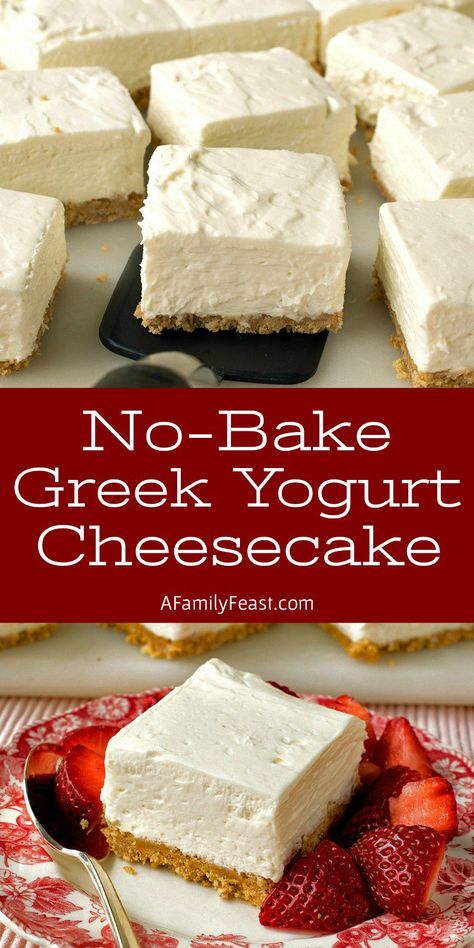 Greek Yogurt Dessert Recipes, Recipes With Greek Yogurt, Yogurt Dessert Recipes, Greek Yogurt Dessert, Low Carb Dessert Recipes, Low Carb Greek Yogurt, Greek Yogurt Cheesecake, Yogurt Cheesecake, Cheesecake Squares