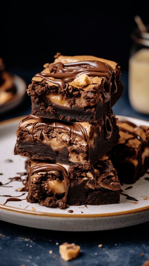 Peanut Butter Brownies [90 Minutes] – Chasety Brownie Menu Design, Brownies Fancy, Thanksgiving Desserts Cake, Food Polls, Gourmet Brownies, Peanut Butter Brownie, Fun Thanksgiving Desserts, Yogurt Dessert, Butter Brownies