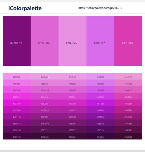 Colors included in this palette similar to Cerise, Claret Red, Lavender, Lavender Magenta, Medium Orchid, Medium Orchid and Pale Violet Red, Orchid, Orchid and Medium Orchid, Orchid and Pale Violet Red, Orchid and Violet, Pale Violet Red, . Download color palette as Pdf, Adobe swatch and more. Purple Color Chart, Purple Color Names, Red Color Names, Green Color Names, Purple Colour Shades, Lavender Color Palette, Pantone Color Chart, Blue Shades Colors, Purple Pink Color