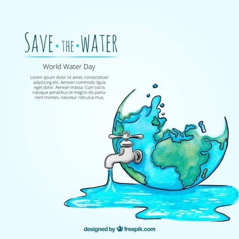 More than a million free vectors, PSD, photos and free icons. Exclusive freebies and all graphic resources that you need for your projects Water Conservation Poster, Save Water Drawing, Save Water Poster Drawing, Save Water Poster, Sumber Daya Alam, Importance Of Water, Earth Drawings, Save Environment, Conservation Of Natural Resources