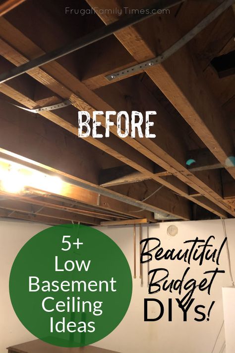 Diy Basement Ceiling Ideas, Diy Basement Ceiling, Low Basement Ceiling, Low Basement, Unfinished Basement Ceiling, Exposed Basement Ceiling, Basement Ceilings, Plywood Ceiling, Basement Ceiling Ideas