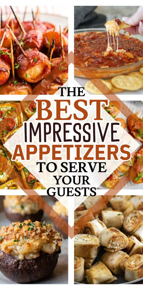 Easy Amazing Appetizers, Easy Bake Appetizers, Holiday Heavy Appetizers, Dinner Party Apps Appetizer Ideas, Finger Foods Cocktail Party, Or Derves Appetizers, Easy And Delicious Appetizers, Easy Fancy Hors D’oeuvres, Make Ahead Party Appetizers For A Crowd