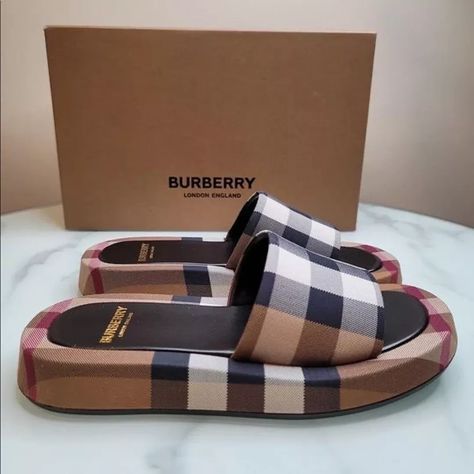 Designer Slippper Vintage Slipper Luxury Slipper Summer - Etsy | Etsy (US) Burberry Slippers, Burberry Slides, Italy Holiday, Women Slippers Fashion, Trending Womens Shoes, Chanel Sneakers, Fashion Slides, Burberry Shop, Fashion Shoes Heels