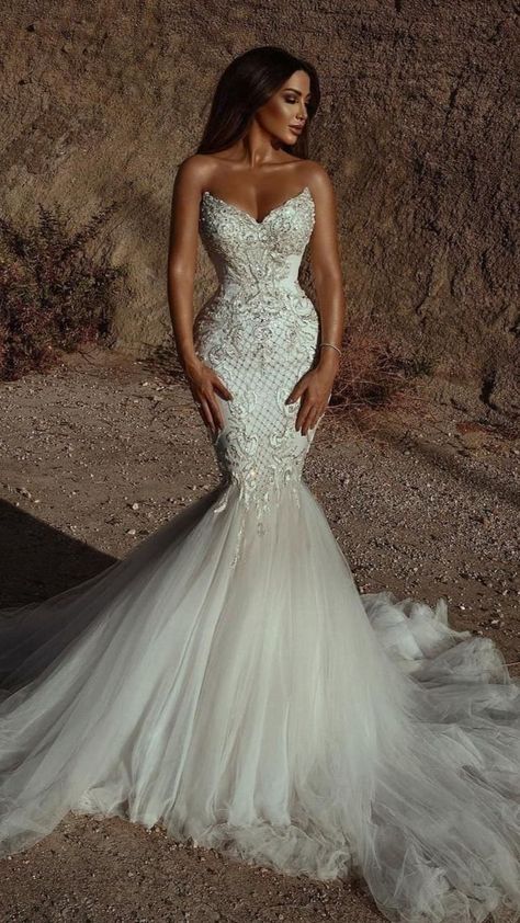 Strapless Wedding gown | Wedding dresses mermaid sweetheart, Mermaid wedding dress, Dream wedding ideas dresses Simple Satin Dress, Wedding Dresses Tight Fitted, Strapless Wedding Dress Mermaid, Mermaid Wedding Gown, Modern Bridal Gowns, Wedding Dresses Mermaid Sweetheart, Strapless Wedding Gown, Wedding Dresses Mermaid, Mermaid Sweetheart