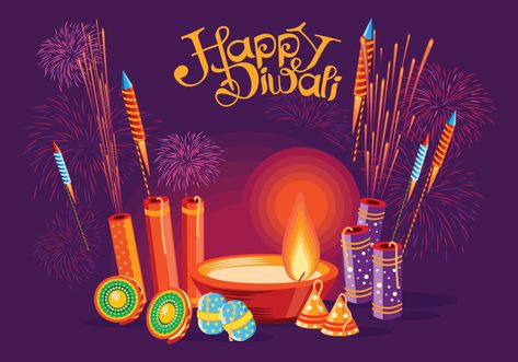 Burning Diya and Fire Cracker on Happy Diwali Holiday Background for Light Festival of India Holi Friends, Diwali Hd Wallpaper, Advance Diwali Wishes, Bandi Chhor Divas, Happy Diwali Hd Wallpaper, Diwali Hindi, Diwali Template, Diwali Images Hd, Diwali Greetings Images