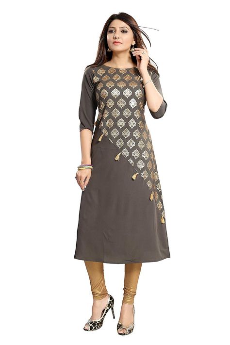 Synthetic Kurti Designs, Kurti Pattern, Kurti Styles, Printed Kurtis, A Line Kurti, Ikat Dress, Simple Kurti Designs, Frock For Women, Kurti Designs Latest