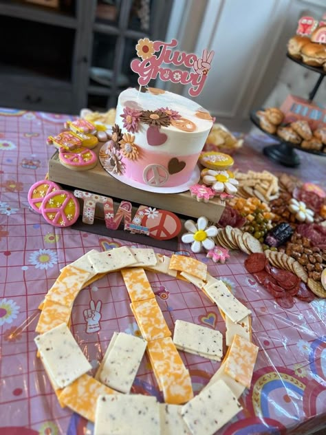 2 Groovy Birthday Party Games, Groovy Party Appetizers, 2 Groovy Party Food, Two Groovy Charcuterie Board, Two Groovy Birthday Snacks, Groovy One First Birthday Snacks, 3 Groovy Birthday Party, Two Grove Birthday Party, Two Groovy Snacks