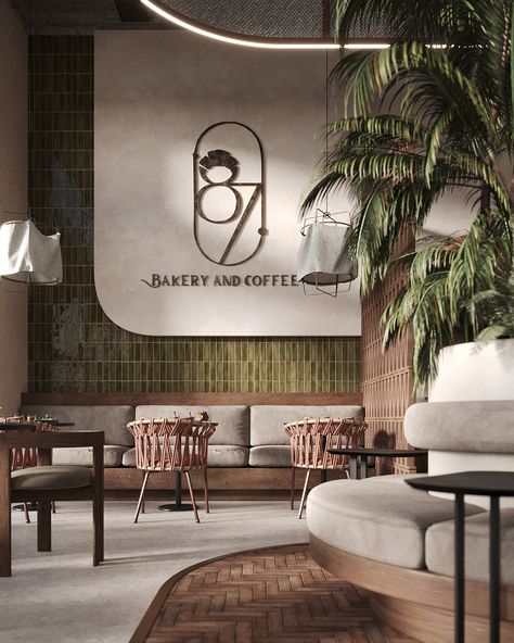 87' Bakery & Coffee on Behance Bars Restaurants Design, Restaraunt Interior Design, Cafe Design Behance, Bakery Restaurant Interior, Elegant Bar Design, Outside Coffee Shop, Coffee Shop Architecture, Healthy Restaurant Design, Coffee Shop Interior Design Ideas