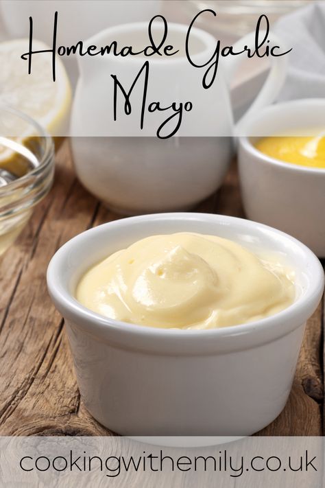 Homemade garlic mayo recipe that is an easy garlic mayonnaise recipe that is simple to follow.  If ever you have wondered how to make garlic mayonnaise without using a cheat, then you can follow this recipe, which has a quick video recipe tutorial to help you! Home Made Mayonnaise Recipe, Recipes With Mayonnaise, Garlic Mayo Recipe, Home Made Mayonnaise, Mayo Dip, Garlic Mayonnaise, My Miracle, How To Make Mayonnaise, Mayo Recipe