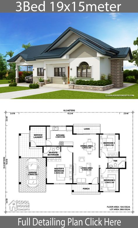 Home Designs Exterior, Three Bedroom House Plan, House Plans With Photos, Bungalow Floor Plans, Bungalow Style House Plans, Bungalow Style House, Affordable House Plans, My House Plans, Concrete Houses