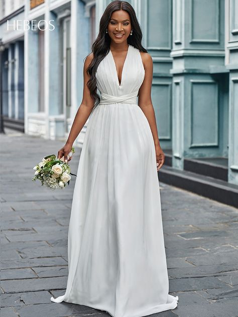 Let Us Help You Find Your Dream Dress At Your Dream Price. All sizes+Fast shipping! Long White Wedding Dress, Renewal Ceremony, Floor Length Wedding Dress, Wedding Dress Chiffon, Mother Wedding Dress, Wedding Dress Train, Dress Chiffon, Wedding Prep, Wholesale Dress