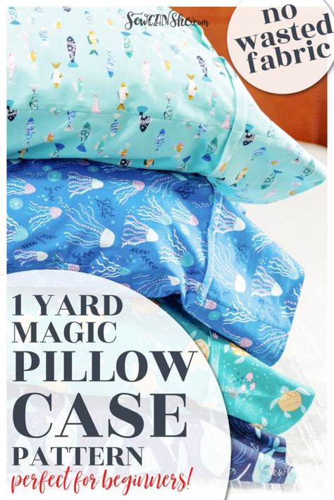 Magic Pillowcase, Sew A Pillowcase, Sewing Pillow Cases, Free Sewing Patterns For Beginners, Magic Pattern, Sewing Patterns For Beginners, Pillow Cases Tutorials, Magic Pillow, Diy Ruffle