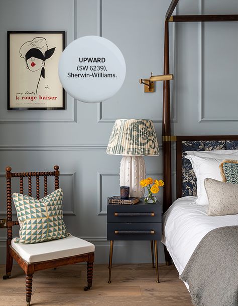 Blue Gray Paint, Trending Paint Colors, Blue Paint Colors, Room Paint Colors, Art Texture, Bedroom Paint Colors, Open Layout, Blue Rooms, Bedroom Paint