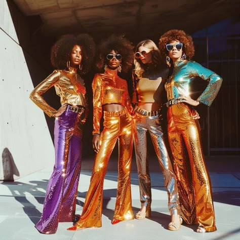 70s Fashion Party Outfits, Disco Fever Outfit 70s Fashion, Disco Outfits 70s, 70s Party Fashion, Disco Fashion 70s, Disco Outfit Ideas 70s, Glitzy Outfits, Concert Outfit Ideas Black, Concert Outfit Ideas Black Women