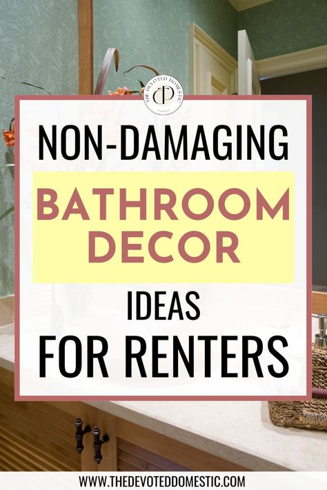 Looking for easy, affordable ways to spruce up a boring rental apartment bathroom? Look no further, because I think I've got the PERFECT guide on renter friendly bathroom remodel & the most stunning bathroom decor ideas EVER! These are some REAL eye-candy, get inspired!! Rental Apartment Bathroom, Small Rental Bathroom, Easy Bathroom Upgrades, Renters Diy, Rental Bathroom Makeover, Renter Friendly Decorating, Rental Makeover, Renters Decorating, Rental Bathroom