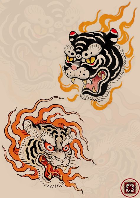 Traditional Tattoos Arm Sleeve, Japanese Bear Tattoo, Asian Style Tattoos, Flash Sleeve, Japanese Tiger Art, Japanese Flash, Japanese Cloud Tattoo, Tattoo Japonais, Traditional Japanese Tattoo Flash