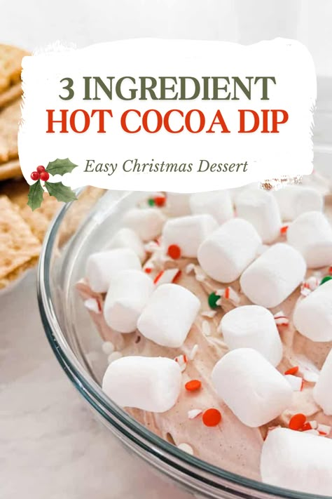 This easy 3 ingredient hot cocoa dip recipe takes five minutes to whip up and is a delicious dessert for the holidays!  It is a great no bake Christmas recipe that both kids and adults will enjoy! Hot Coco Dip, Hot Cocoa Dip Recipe, Cocoa Dip Recipe, Kids Homemade Ornaments, Hot Chocolate Dip Recipe, Hot Cocoa Dip, Hot Chocolate Dip, Cocoa Dip, Free Printable Christmas Games