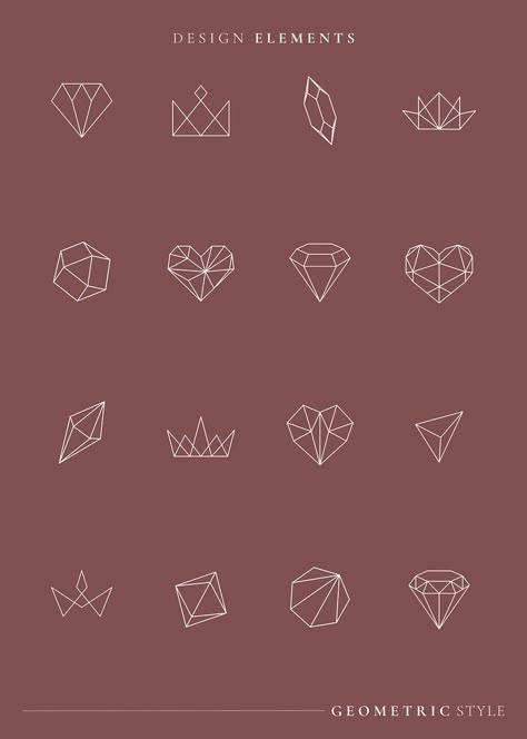 Polygon Logo Design, Geometrical Shapes Design, Wedding Ring Graphic, Diamond Origami, Jewelry Icon, Polygonal Design, Gem Logo, Fancy Logo, Jewel Logo