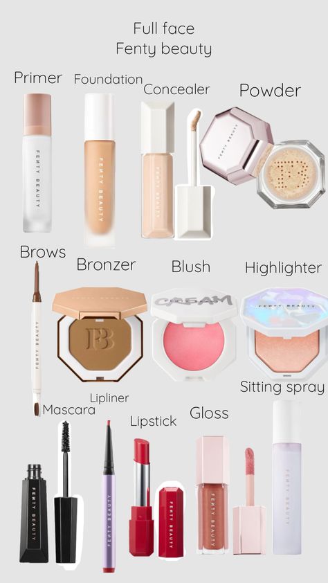 #shuffel #makeup #fullface #fullfacemakeup #fentybeauty #fentybeauty #fentybeautyproducts #fenty #beauty #makeupproducts Fenty Makeup, Makeup Fenty Beauty, Fenty Beauty Makeup, Favorite Makeup Products, Full Face Makeup, Fenty Beauty, Makeup Kit, Makeup Routine, Glow Up?