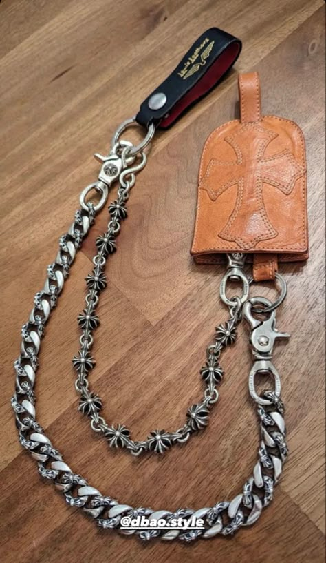 Chrome Hearts Leather, Chrome Hearts Jewelry, Belt Ideas, Chain Pants, Chrome Hearts Ring, Hearts Jewelry, Pretty Hand Tattoos, Wallet Chains, Cross Jewelry Necklace