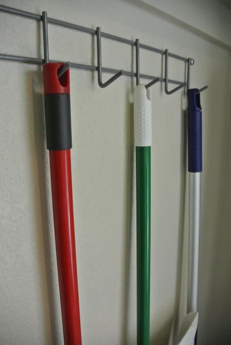 Three Tips for Organizing a Small Broom Closet Small Broom Closet, Organize Tiny Closet, Broom Closet Organization, Utility Closet Organization, Broom Closet Organizer, Broom Cabinet, Tiny Closet Organization, Small Laundry Closet, Small Closet Storage