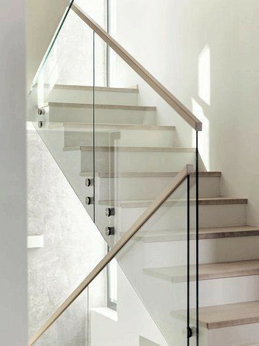 Glass Handrails For Stairs, Rock Pigeon, Glass Staircase Railing, Glass Stair, Glass Railing Stairs, Staircase Interior Design, Staircase Railing Design, House Portugal, Stairs Design Interior