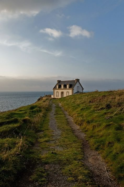 The Cerulean Sea, Cerulean Sea, Cottage By The Sea, House By The Sea, Seaside Cottage, Little Cottage, A Hill, Pretty Places, Happy Place